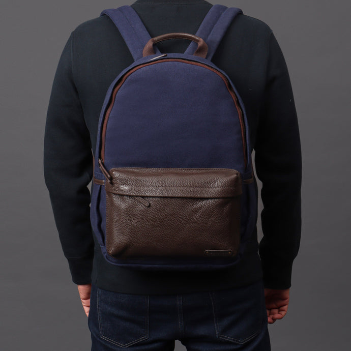 NAVY JOURNEY CANVAS BACKPACK: 15% OFF