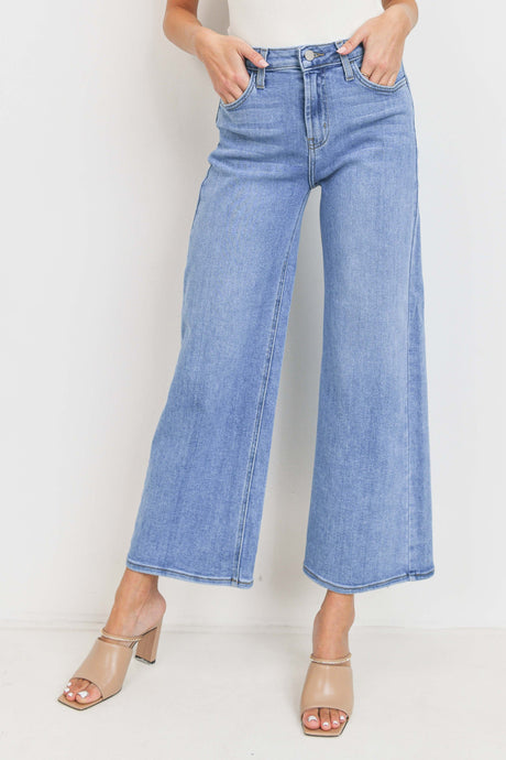 15% OFF JUST BLACK DENIM HIGH RISE WIDE LEG JEANS