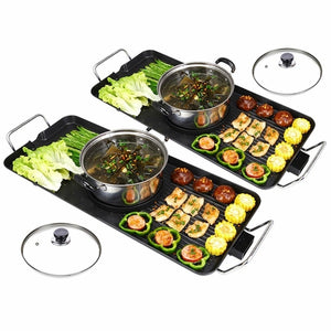 2X Electric Steamboat Asian Hot Pot Soup Maker Fondue Teppanyaki | Kitchen