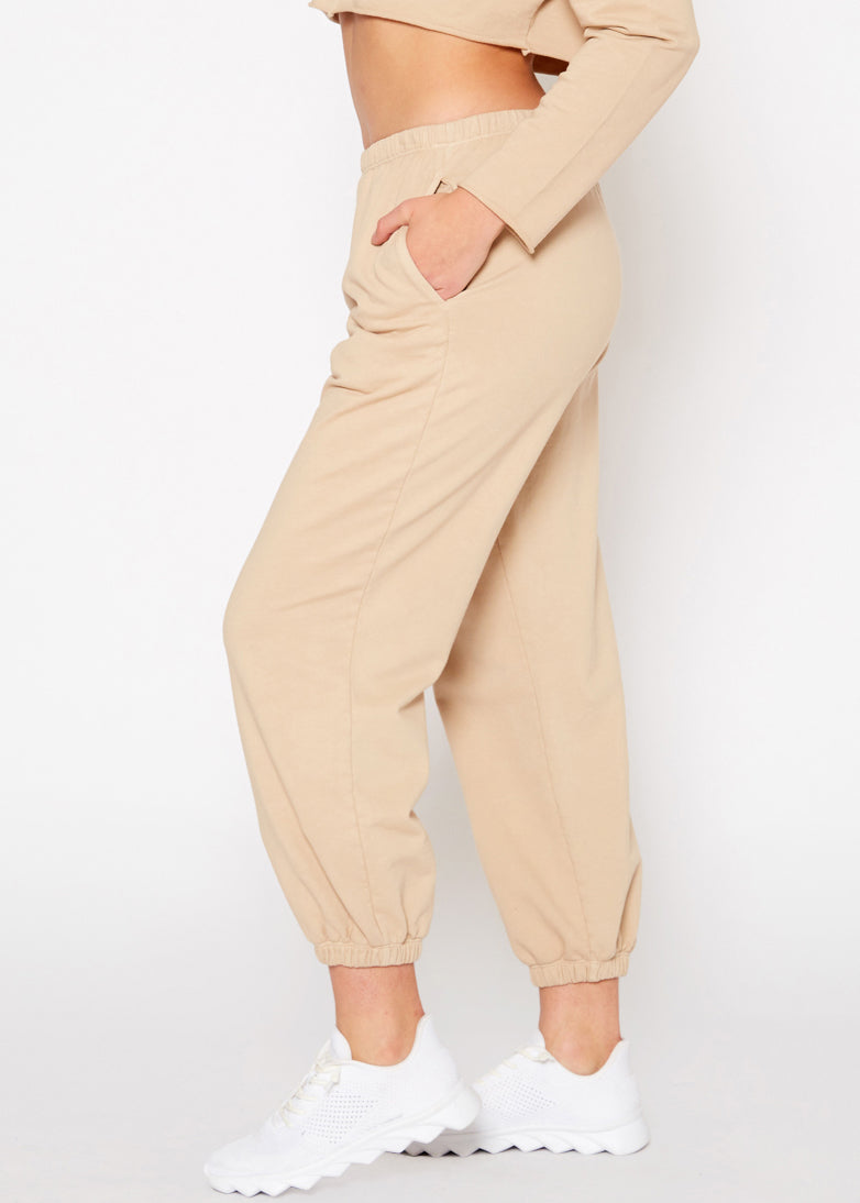 Essential French Terry Sweatpants In Khaki