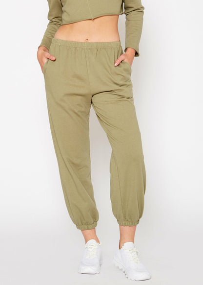 Atlanta French Terry Sweatpants In Olive | Atlanta Collection