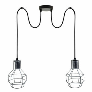 Retro Industrial 2 Way Indoor Ceiling Pendant Chandelier Hanging Light