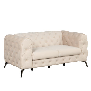 63" Velvet Upholstered Loveseat Sofa, Modern Loveseat Sofa with Button | Furniture