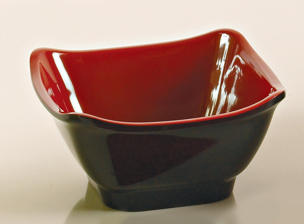 Yanco CR-5450 Black and Red Two-Tone Square Bowl