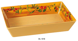 Yanco OL-618 Olive Rectangular Deep Plate