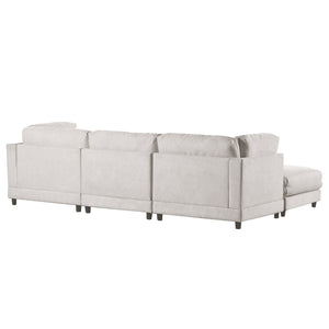 2 Pieces L shaped Sofa with Removable Ottomans and Comfortable Waist | Sofa