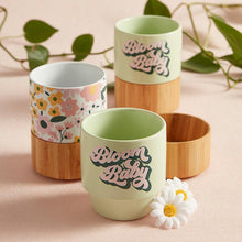 Load image into Gallery viewer, Bloom Baby Petite Ceramic Mug with Bamboo Base
