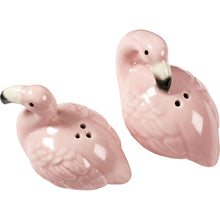 Load image into Gallery viewer, Pink Flamingo Salt &amp; Pepper Set | Stoneware Pink Glazed Shakers
