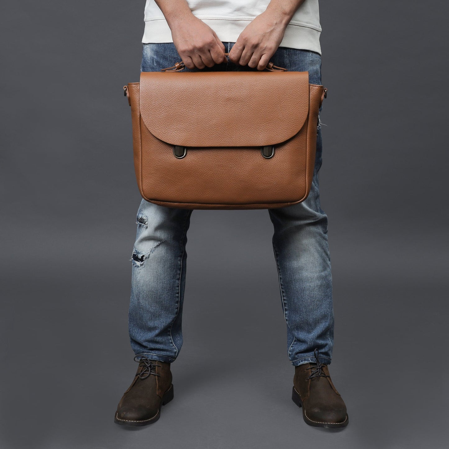 London Leather Briefcase - Tan | London Collection