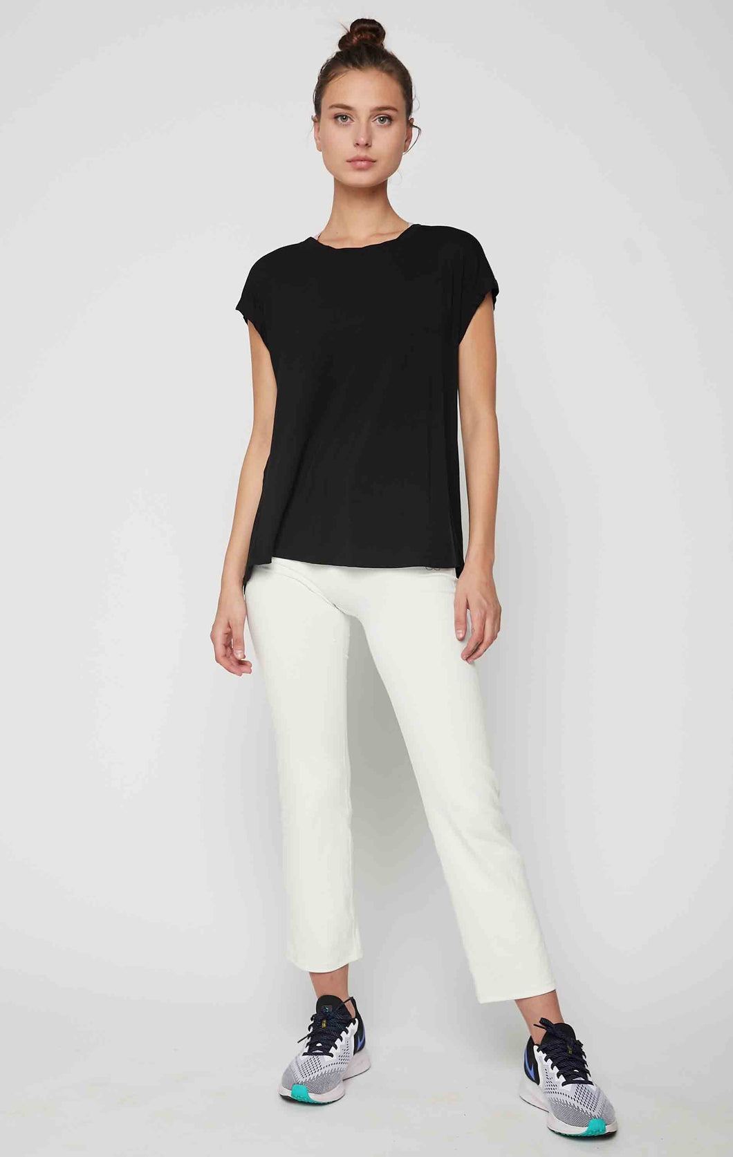 Atlanta Olivia Modal Short Sleeve Top - Black | Atlanta Collection