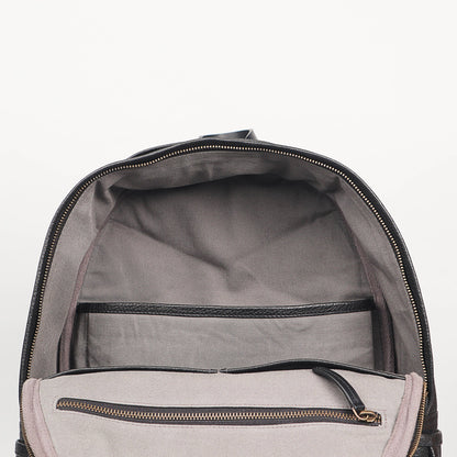 Weaved Journey Leather Backpack - Black | Journey Collection