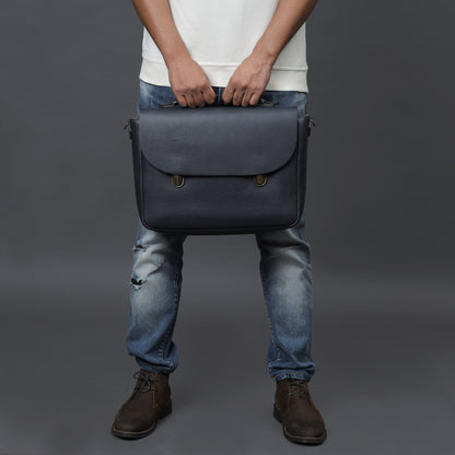 London Leather Briefcase - Navy | London Collection