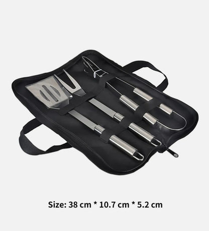 3 PCS Stainless Steel BBQ Grill Utensils Set | Outdoor Living