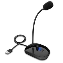 Load image into Gallery viewer, Gooseneck Computer Microphone USB Sound Card Monitor
