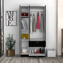 Load image into Gallery viewer, Primavera Armoire, Double Door Cabinets, One Drawer, Metal Rod, Five
