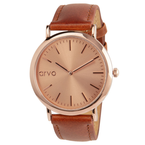 Arvo Rose Time Sawyer Watch - Brown Leather