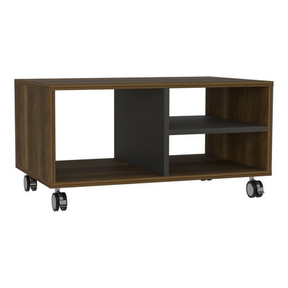 Aveiro Coffee Table, Four Casters, Three Shelves