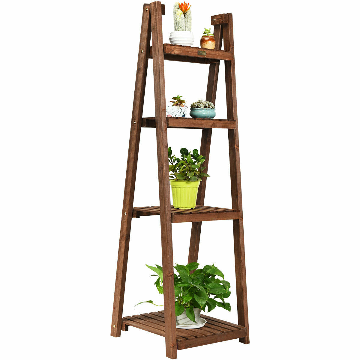 4 Tier Wooden Folding Plant Stand / Display Stand | Outdoor Living