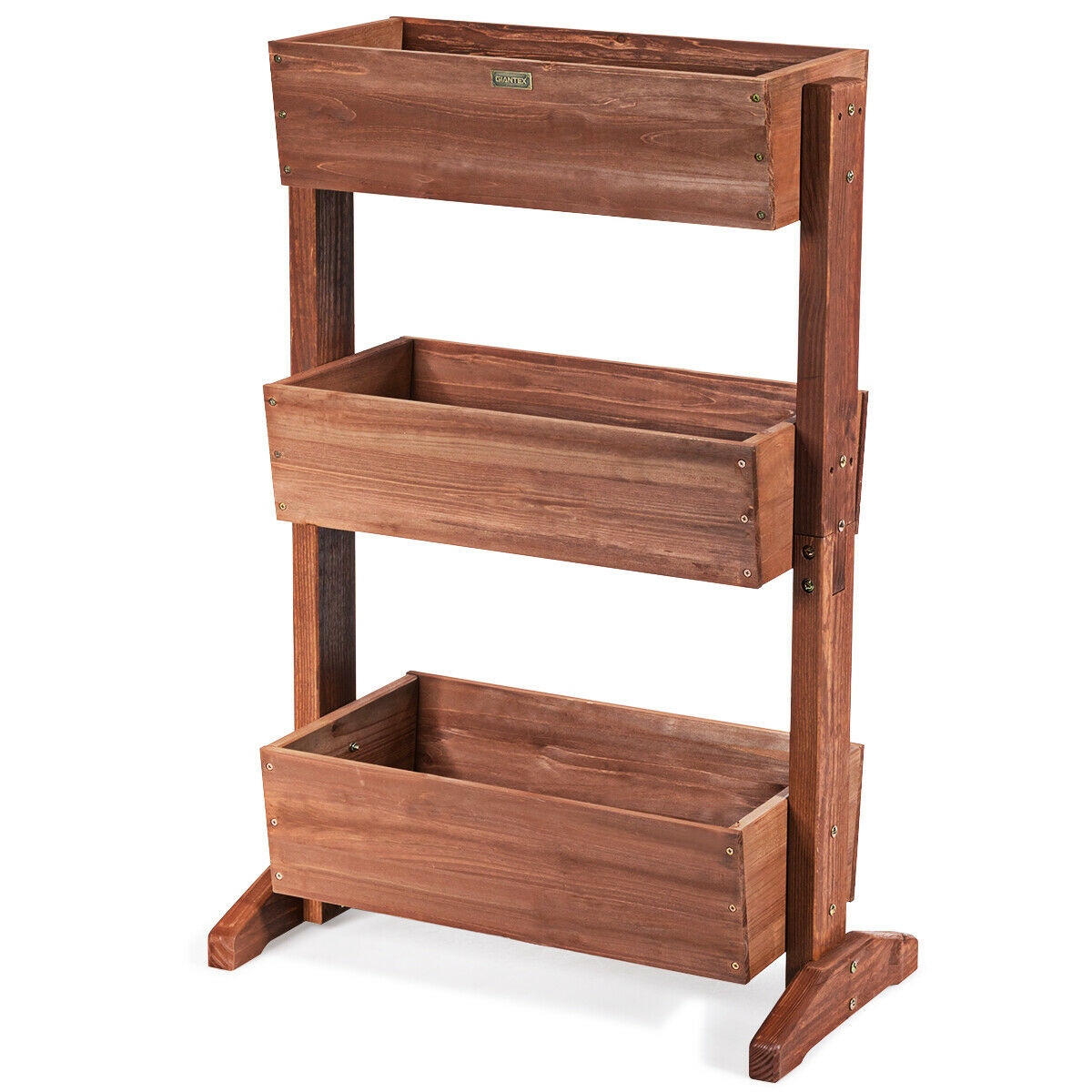 3 Tier Wooden Planter with Tilt Adjustment | Home Decor