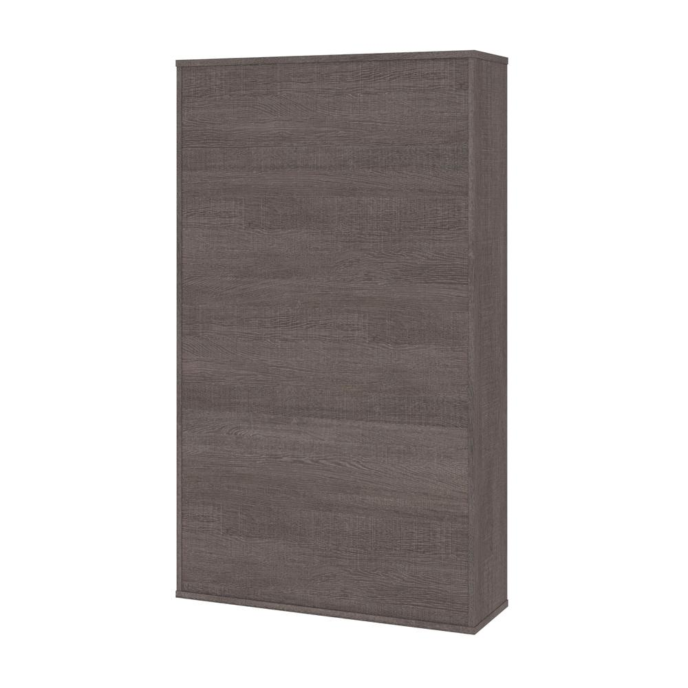 Aquarius Bookcase with Sliding Door - Bark Gray & White