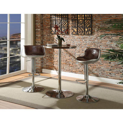 Brancaster Bar Table, Retro Brown TGL & Aluminum