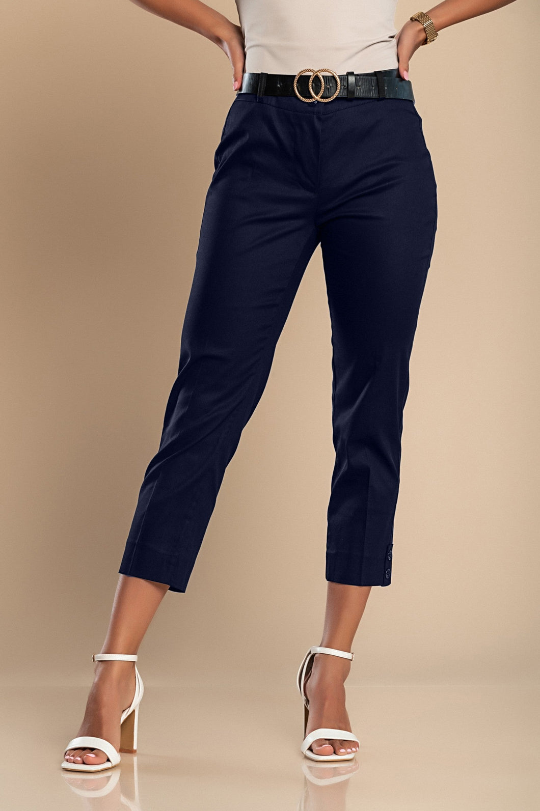 Elegant cotton trousers, blue