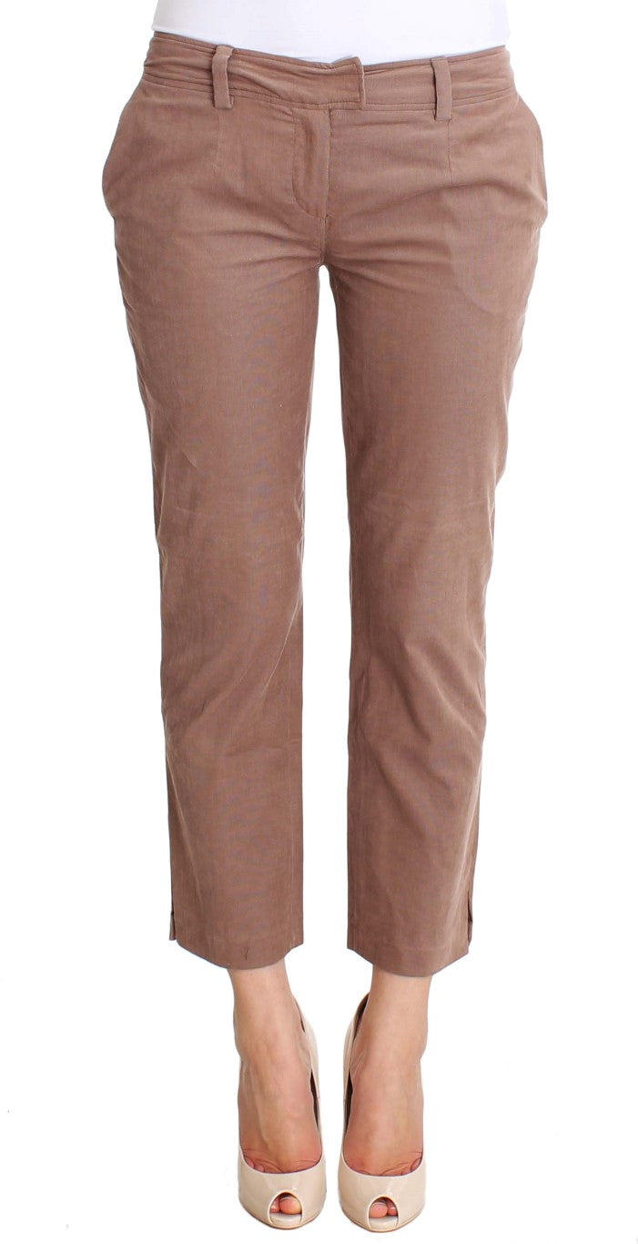 Costume National Brown Cropped Corduroys Pants