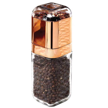 Salt and Pepper Grinder - 180ml Glass Design + Rose Gold Bottle Manual