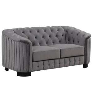 64" Velvet Upholstered Loveseat Sofa,Modern Loveseat Sofa with Thick