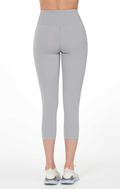 Atlanta Hybrid Cloudlux Capri Leggings High Waist - Stone Grey | Atlanta Collection