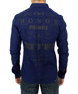 Costume National Blue checkered cotton shirt