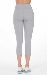 Atlanta Hybrid Cloudlux Capri Leggings High Waist - Stone Grey | Atlanta Collection