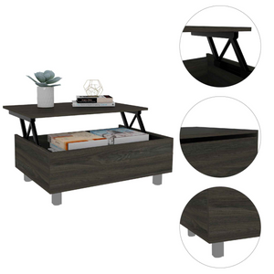 Aran Lift Top Coffee Table With Flexible Shelf And Storage Compartment