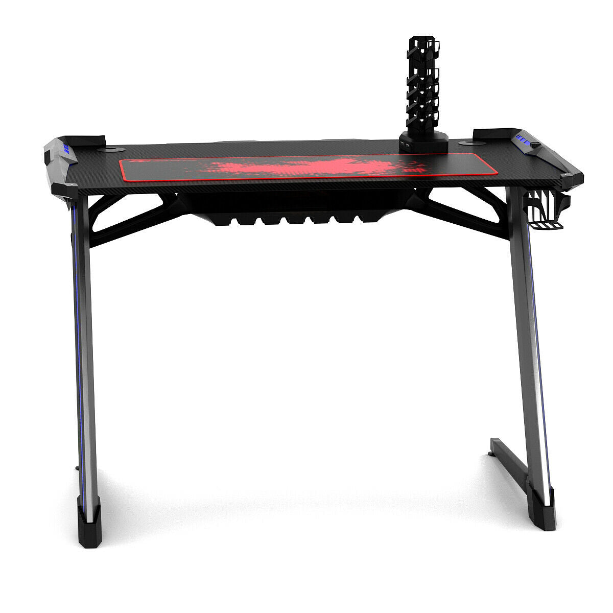 Gaming Computer Desk Ergonomic Z-shaped RGB Light Workstation