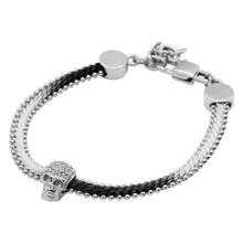 Load image into Gallery viewer, Controse Steel Skull Cotton Cord Bracelet
