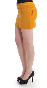 Costume National Yellow corduroy mini skirt