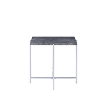 Load image into Gallery viewer, Adelae End Table, Faux Marble &amp; Chrome
