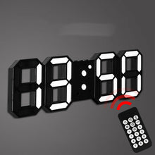 Load image into Gallery viewer, 3D Remote Control Black LED Electronic Stand Wall Clock | Home Decor
