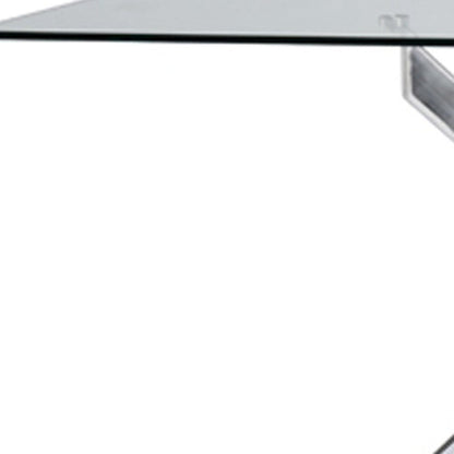 30inches Glass and Steel Rectangular Dining Table | Dining Room