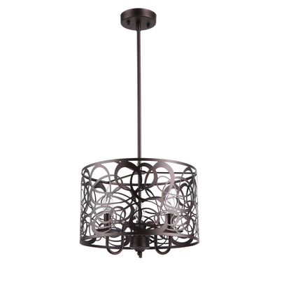 ARIANNA Farmhouse 3 Lights Rubbed Bronze Ceiling Pendant 14 Wide