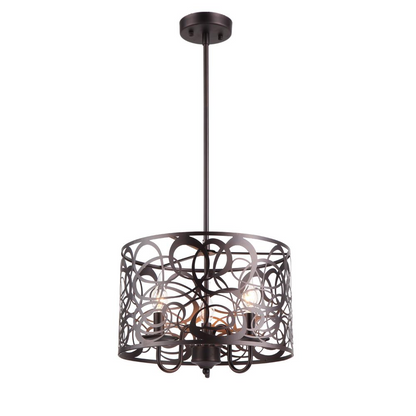 ARIANNA Farmhouse 3 Lights Rubbed Bronze Ceiling Pendant 14 Wide