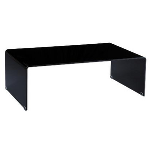 Bent Glass Coffee Table, Black, 12Mm Thick Glass, 43X24X15