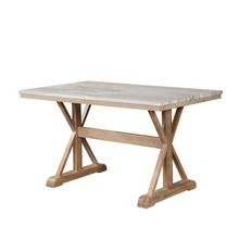 Load image into Gallery viewer, Faux Marble Counter Height Dining Table in Rustic Finish
