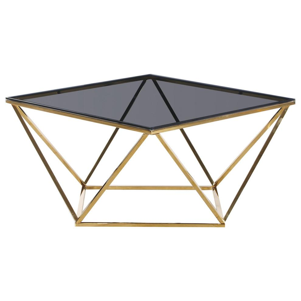 Angled Square Smoked Glass Coffee Table