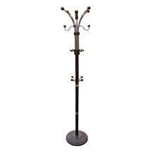 Load image into Gallery viewer, 73H Espresso Metal/Wood Coat Rack
