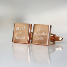 Load image into Gallery viewer, Engraved Own Actual Handwriting Cufflinks
