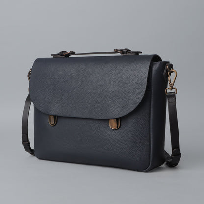 London Leather Briefcase - Navy | London Collection