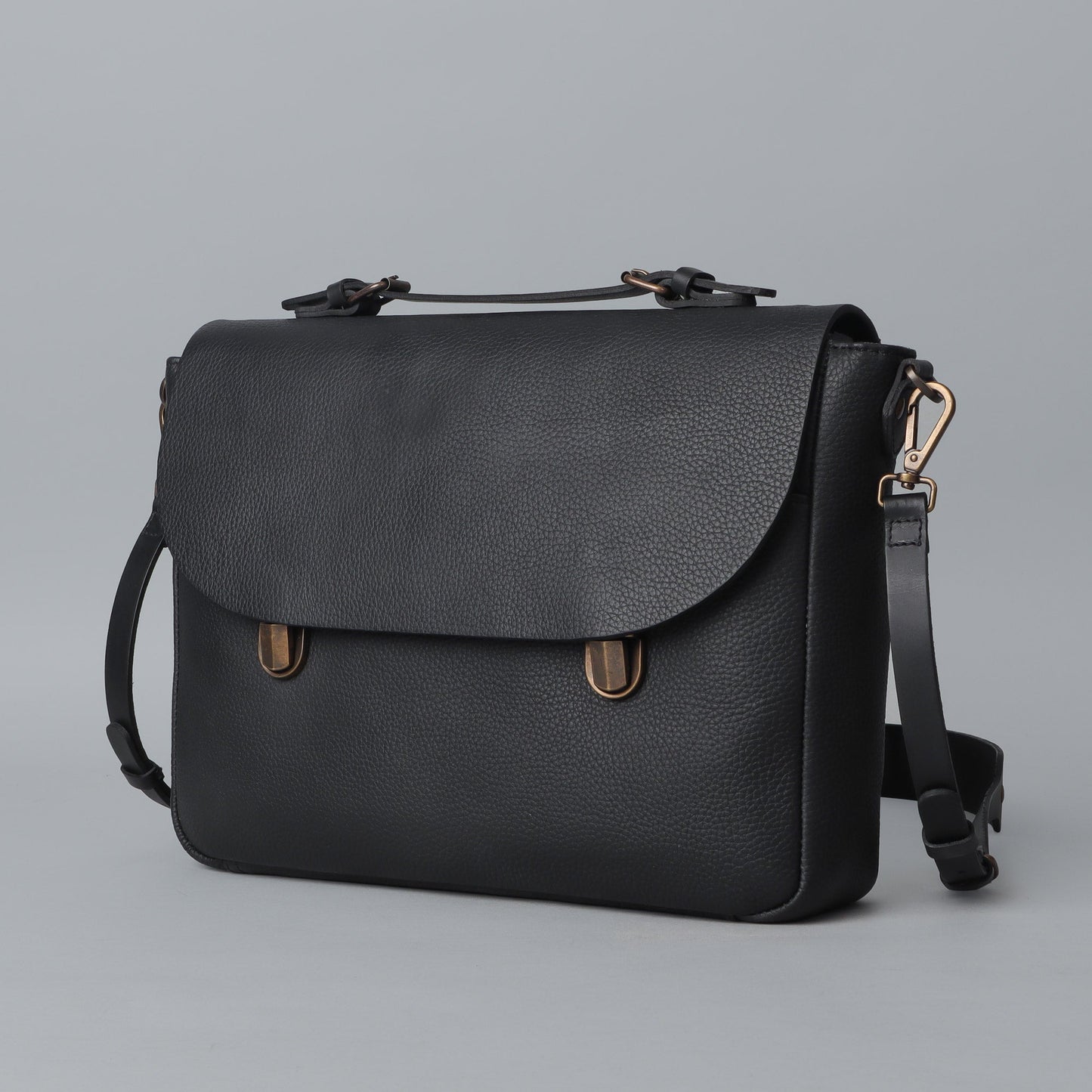 Large London Leather Briefcase - Black | London Collection