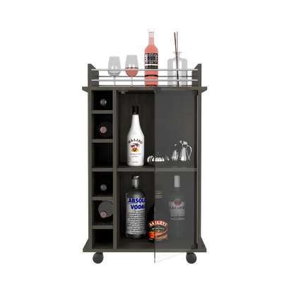 Bar Cart Baltimore, Six Wine Cubbies, Carbon Espresso Finish