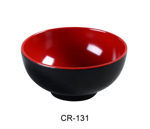 Yanco CR-131 Black and Red Two-Tone Rice Bowl